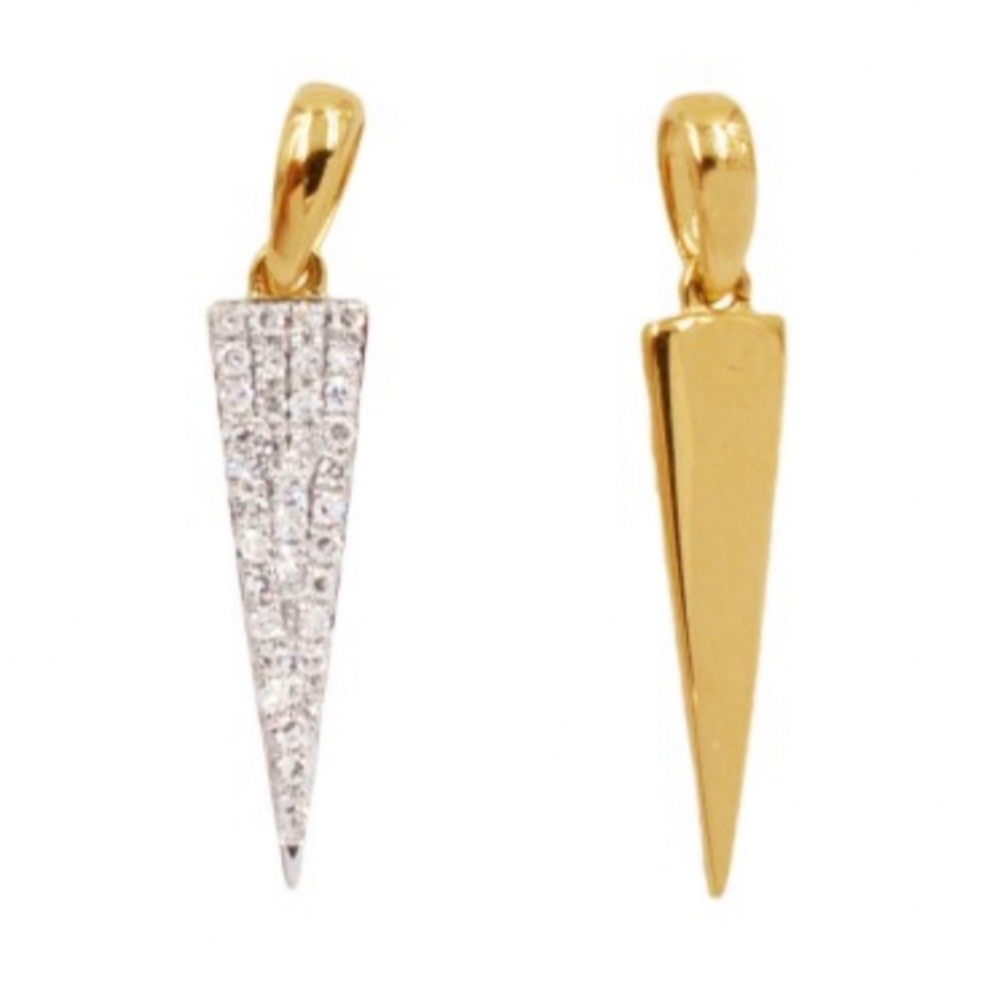 14k gold and diamond spike necklace